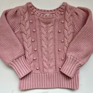 Pink Cable Knit Toddler Sweater